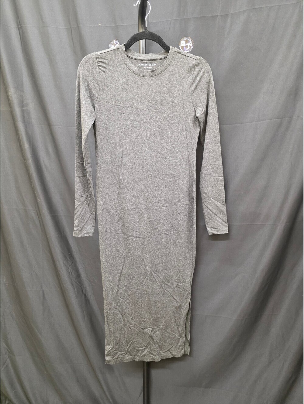 LUXESSENTIALS KNIT MIDI MATERNITY DRESS GREY SIZE XS